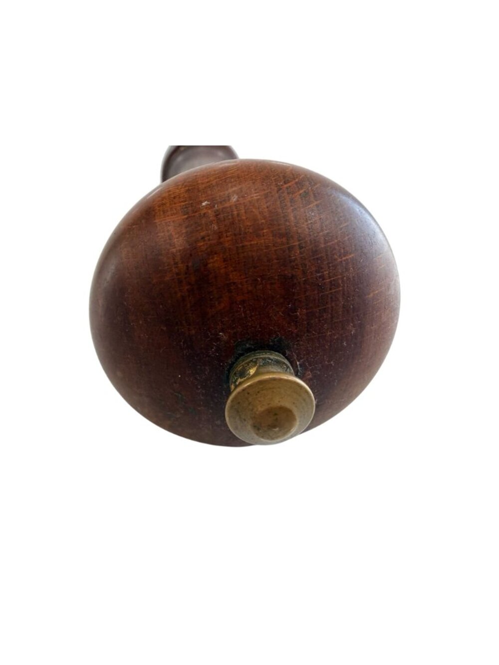 Vintage MCM M F Florenace Wood Pepper Mill Grinder Brass Top 15" - Picture 5 of 7